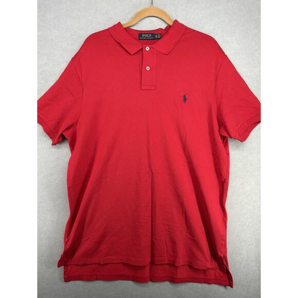 Polo Ralph Lauren Shirt Adult 2XL TTG Red Polo Casual Pony Rugby Mens - Picture 1 of 8